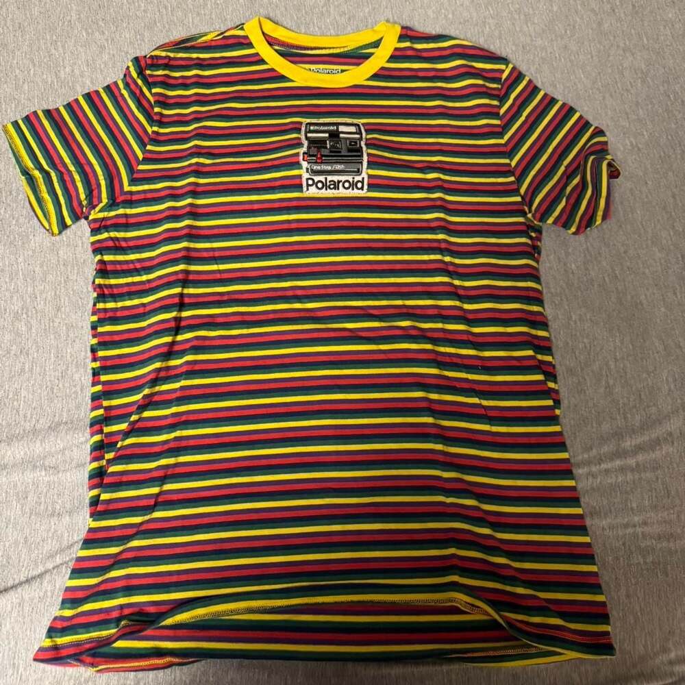 Polaroid Stripe Graphic T-Shirt